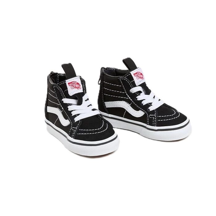 VANS TODDLER SK8-HI ZIP SHOES BLACK WHITE - Image 2