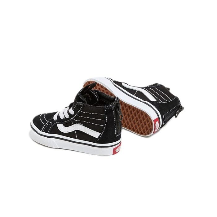 VANS TODDLER SK8-HI ZIP SHOES BLACK WHITE - Image 3