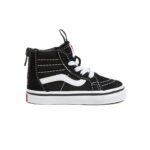 VANS TODDLER SK8-HI ZIP SHOES BLACK WHITE