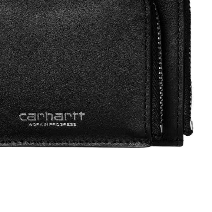 CARHARTT WIP DOUBLE VEGAS ZIP WALLET BLACK SILVER - Image 3