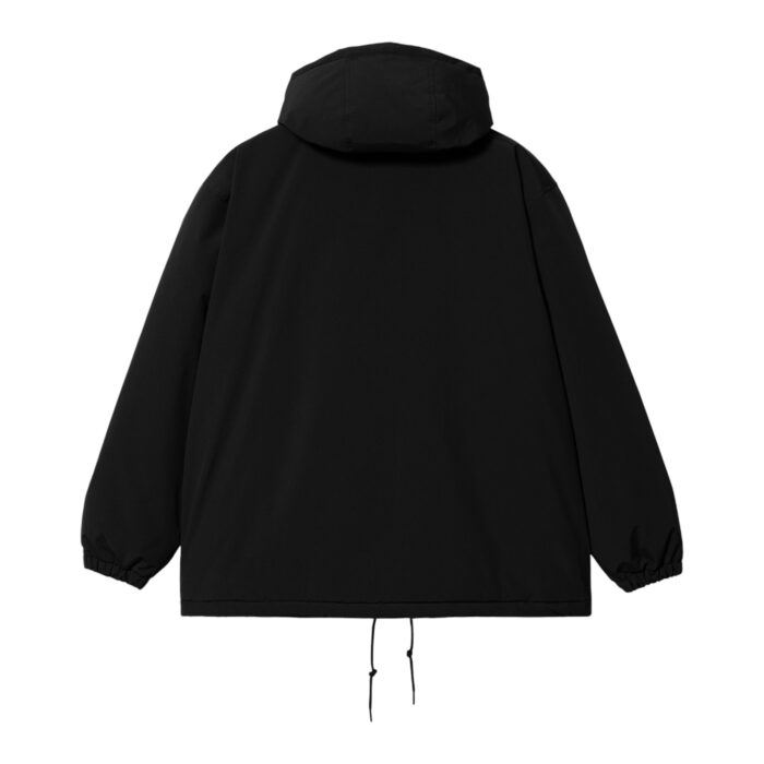 CARHARTT WIP HOODED COACH JACKET BLACK WHITE - Image 2