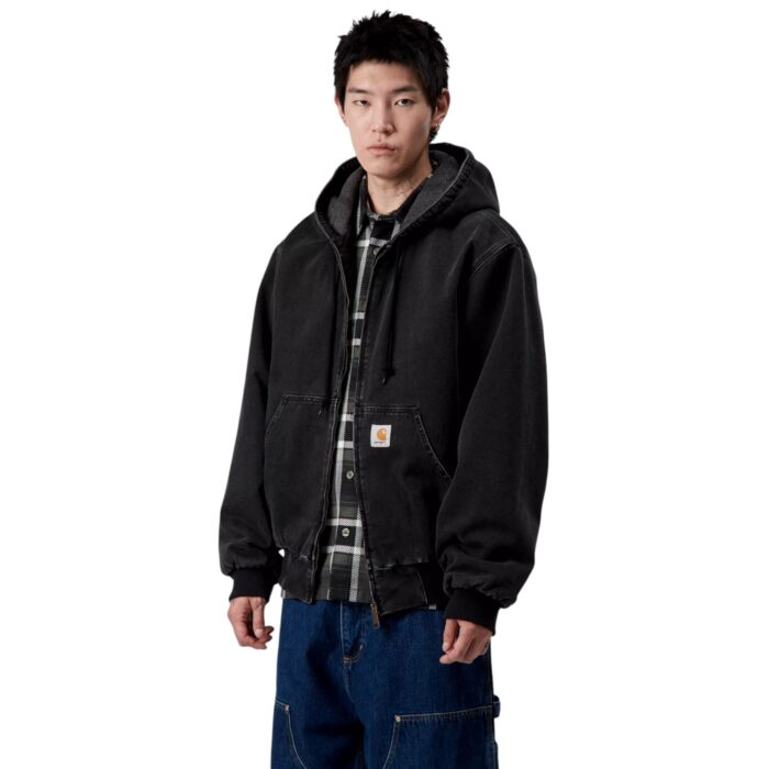 CARHARTT WIP OG ACTIVE JACKET BLACK STONE WASHED - Image 6