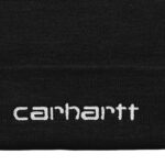 CARHARTT WIP SCRIPT BEANIE BLACK WHITE - Image 2