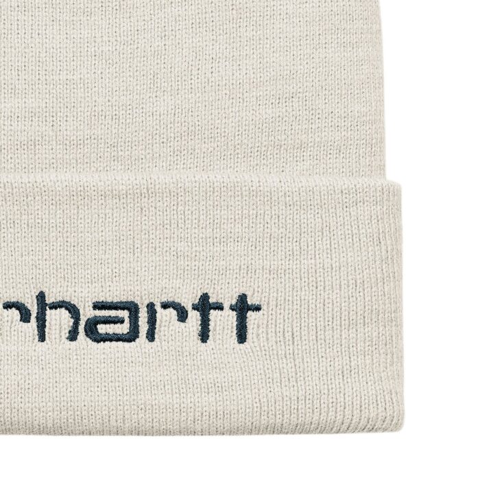 CARHARTT WIP SCRIPT BEANIE WAX DUCK BLUE - Image 2