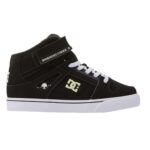 DC YOUTH PURE HIGH TOP SHOES LEATHER BLACK GLOW