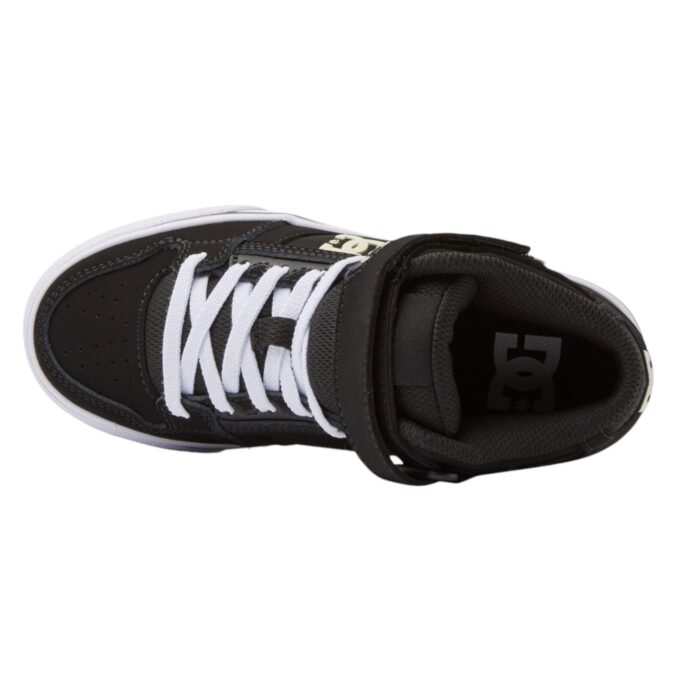 DC YOUTH PURE HIGH TOP SHOES LEATHER BLACK GLOW - Image 8