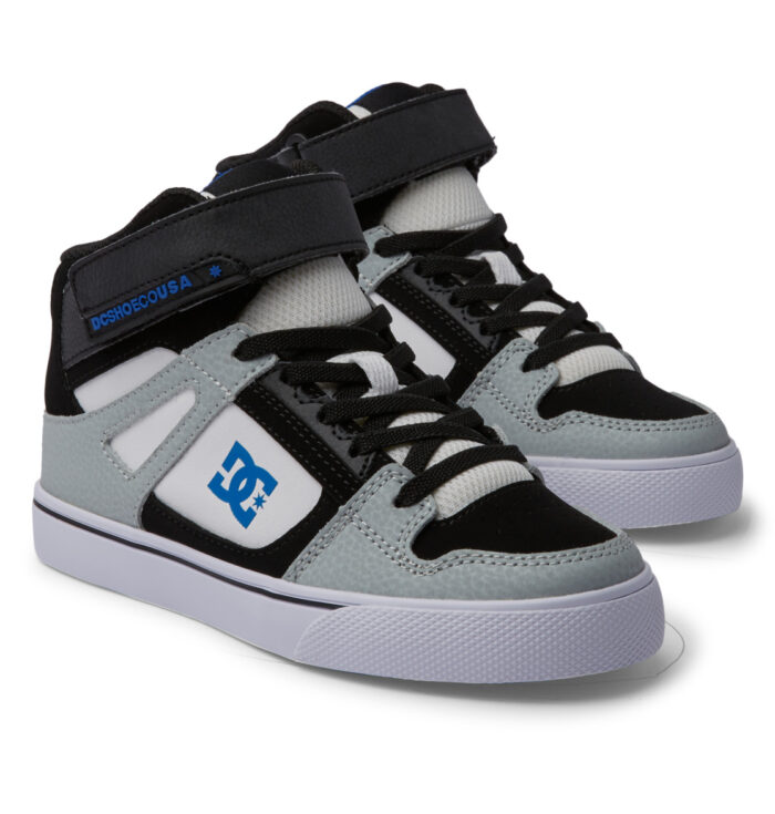 DC YOUTH PURE HIGH TOP SHOES WHITE GREY BLUE - Image 8
