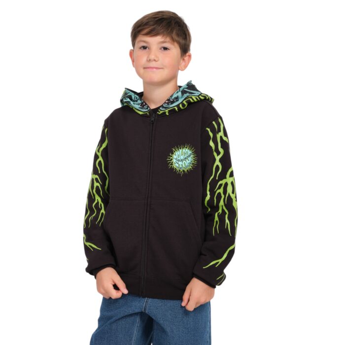 VOLCOM BOYS ALIEN FULL ZIP HOODIE BLACK - Image 5
