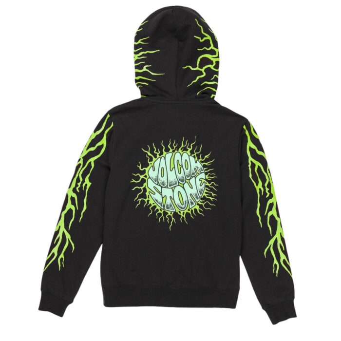 VOLCOM BOYS ALIEN FULL ZIP HOODIE BLACK - Image 2
