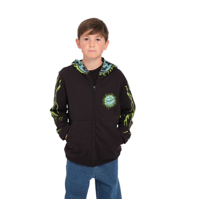 VOLCOM BOYS ALIEN FULL ZIP HOODIE BLACK - Image 4