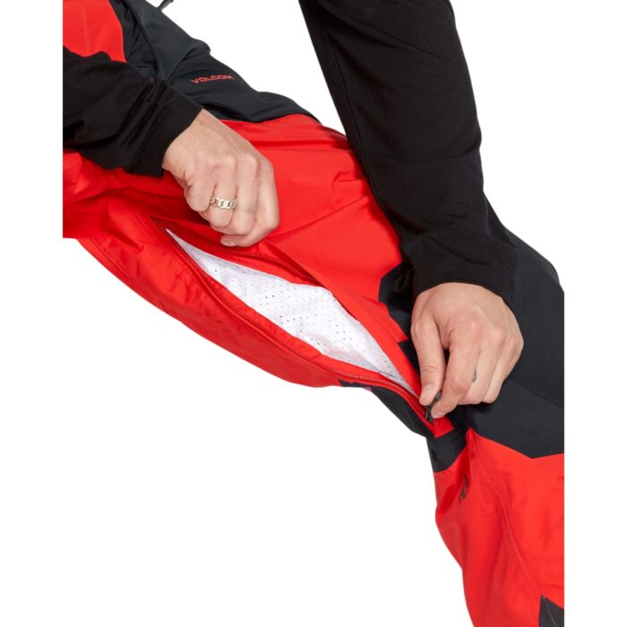 VOLCOM RAIN GORE-TEX BIB OVERALL SNOWBOARD PANT CRIMSON - Image 9