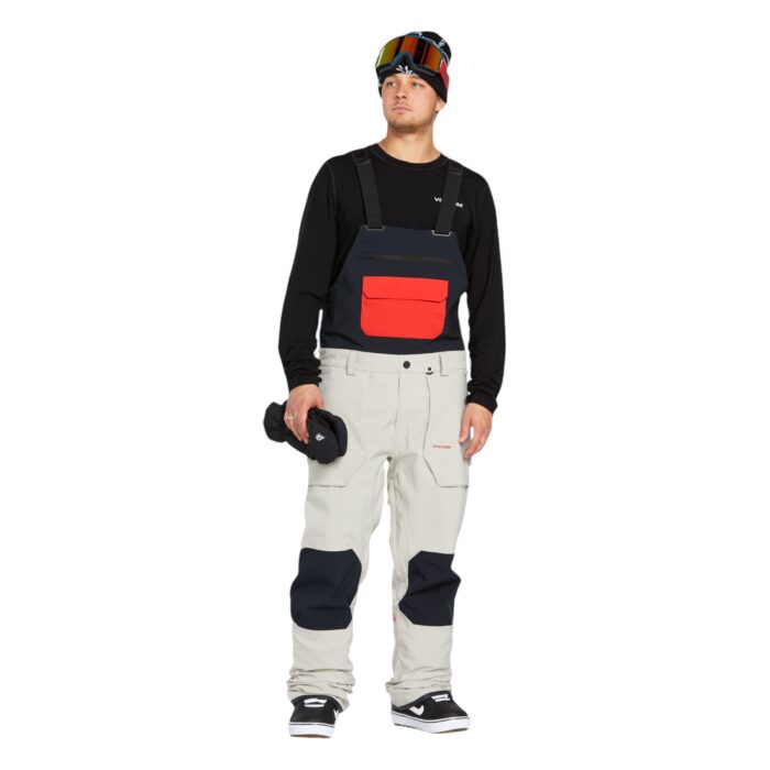 VOLCOM ROAN BIB OVERALL SNOWBOARD PANT STONE - Image 3