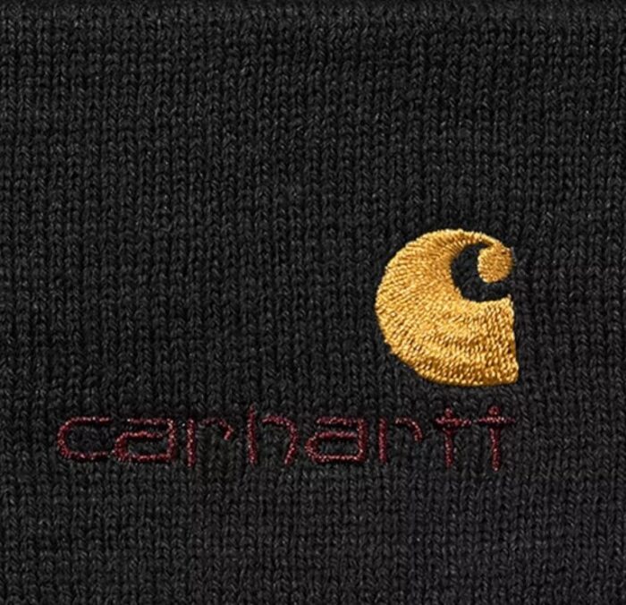 CARHARTT WIP AMERICAN SCRIPT BEANIE BLACK - Image 3