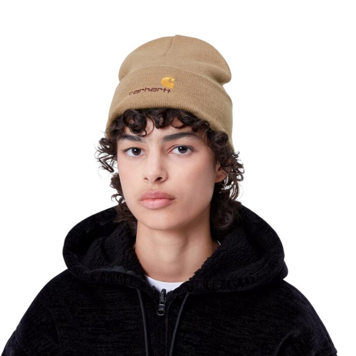 CARHARTT WIP AMERICAN SCRIPT BEANIE PEANUT - Image 3