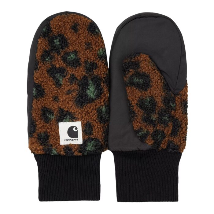 CARHARTT WIP ORLA MITTEN CAMO LEO JACQUARD TAMARIND BLACK - Image 2