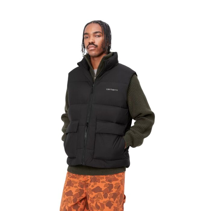 CARHARTT WIP SPRINGFIELD VEST JACKET BLACK MISTY GREY - Image 5