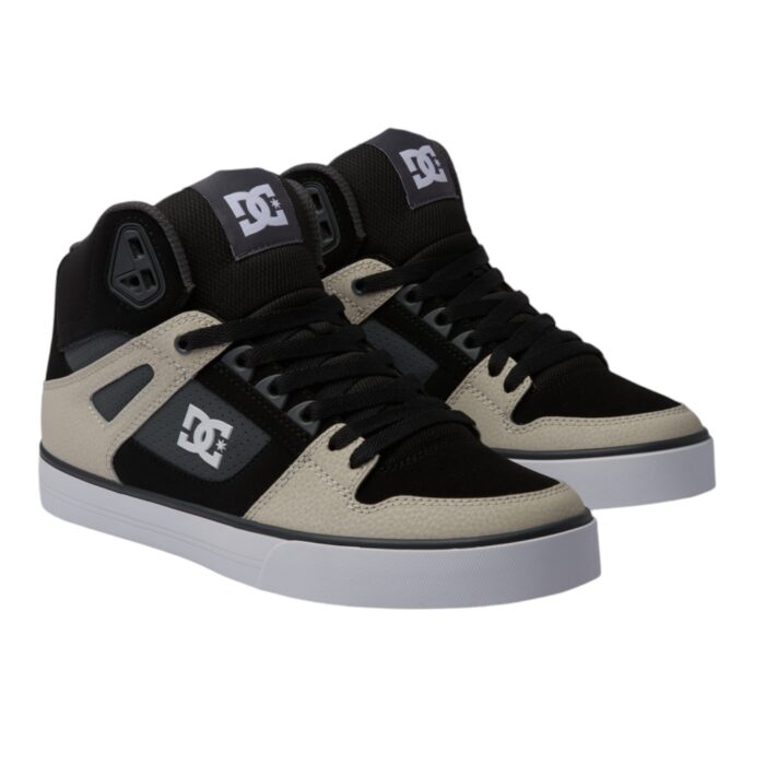 DC PURE HIGH TOP SHOES BLACK GREY BROWN - Image 4