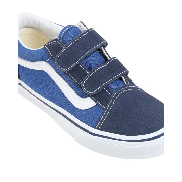 VANS KIDS OLD SKOOL VELCRO SHOES NAVY TRUE WHITE - Image 4