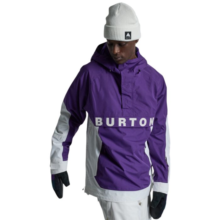 BURTON FROSTNER 2L ANORAK SNOW JACKET IMPERIAL PURPLE STOUT WHITE - Image 4