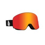 VOLCOM ODYSSEY SNOW GOGGLES MATTE BLACK RED CHROME + BONUS LENS YELLOW