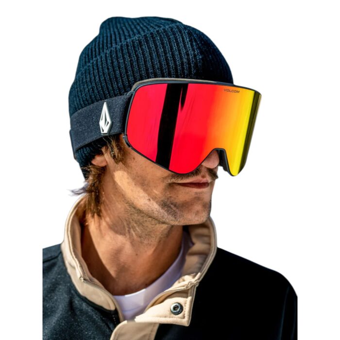 VOLCOM ODYSSEY SNOW GOGGLES MATTE BLACK RED CHROME + BONUS LENS YELLOW - Image 5