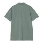 CARHARTT WIP CHASE PIQUE POLO SILVER PINE GOLD - Image 2