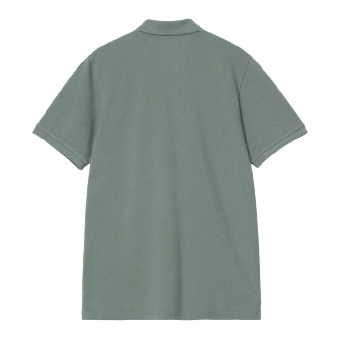 CARHARTT WIP CHASE PIQUE POLO SILVER PINE GOLD - Image 2
