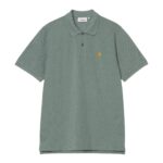 CARHARTT WIP CHASE PIQUE POLO SILVER PINE GOLD
