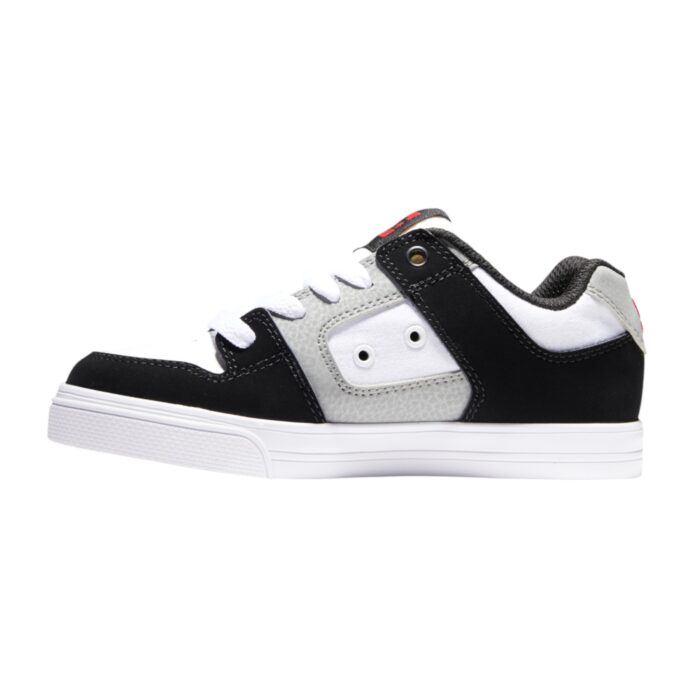 DC YOUTH PURE SHOES WHITE BLACK RED - Image 3