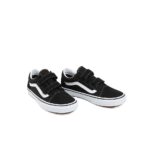 VANS JUNIOR OLD SKOOL V SHOES BLACK TRUE WHITE - Image 2