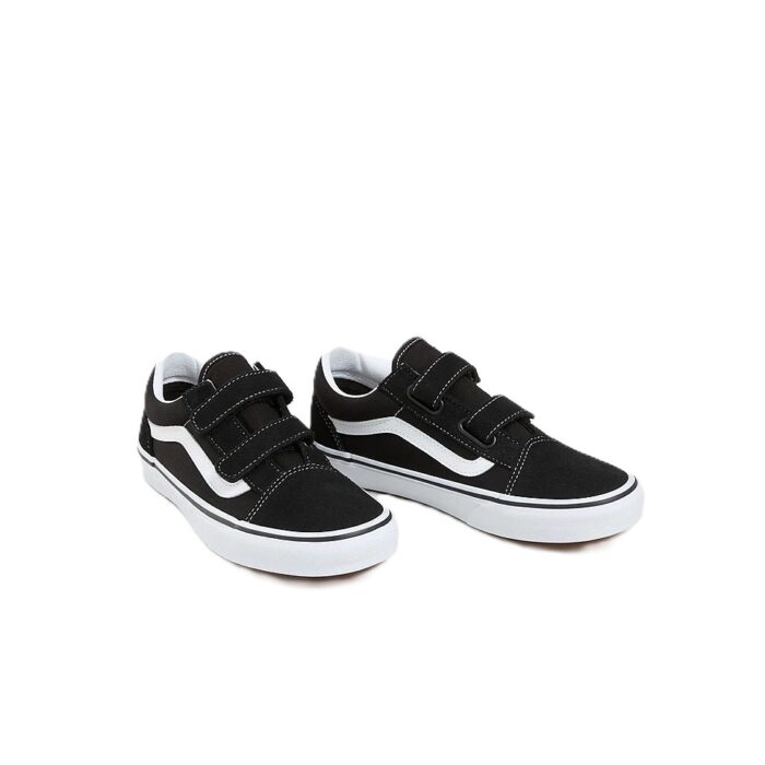 VANS JUNIOR OLD SKOOL V SHOES BLACK TRUE WHITE - Image 2