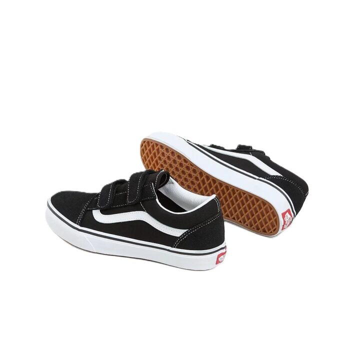 VANS JUNIOR OLD SKOOL V SHOES BLACK TRUE WHITE - Image 3