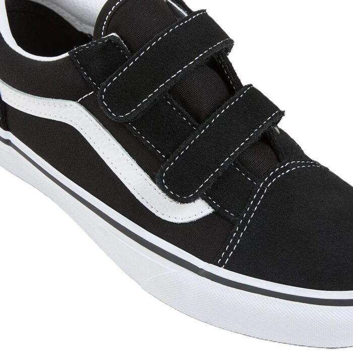 VANS JUNIOR OLD SKOOL V SHOES BLACK TRUE WHITE - Image 4