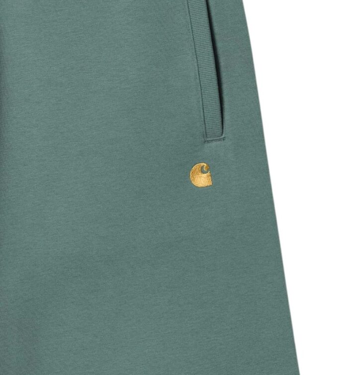 CARHARTT CHASE SWEAT SHORT SILVER PINE GOLD - Image 3
