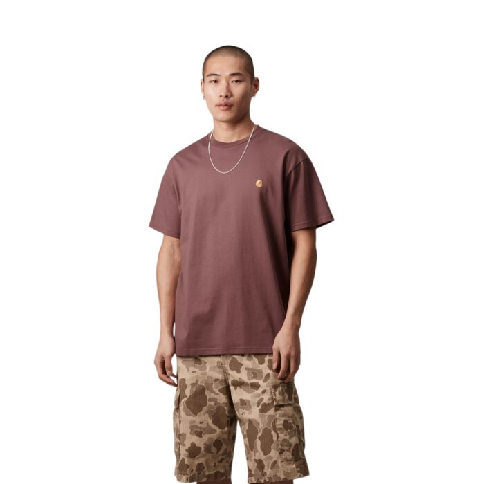 CARHARTT WIP CHASE T-SHIRT DUSKY PINK GOLD - Image 3