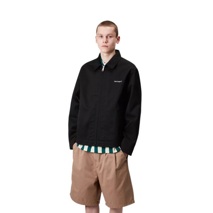 CARHARTT WIP MODULE SCRIPT JACKET BLACK WHITE RINSED - Image 3