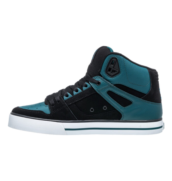 DC PURE HIGH TOP SHOES DK TEAL BLACK - Image 2