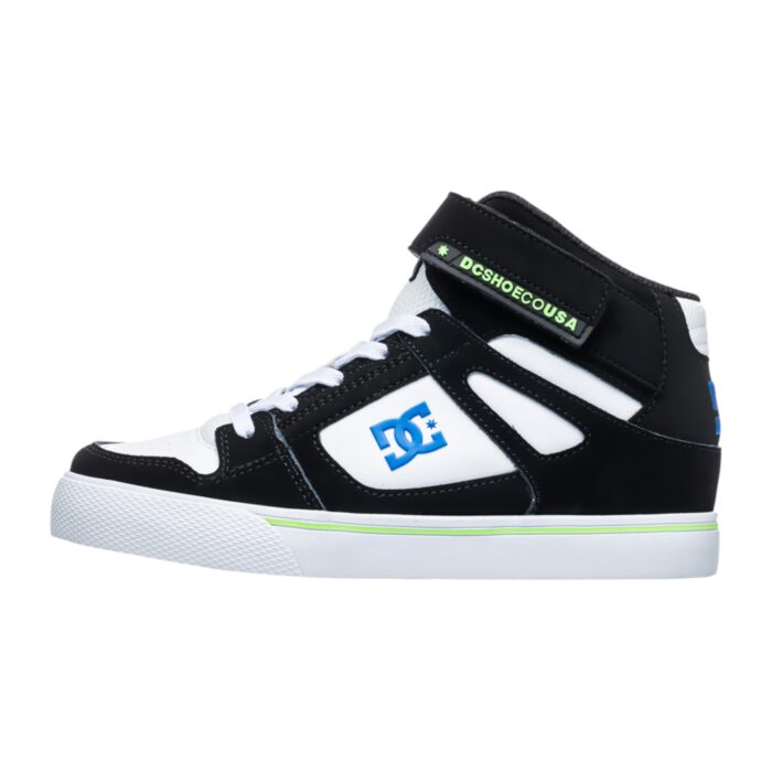 DC YOUTH PURE HIGH TOP SHOES BLACK BLUE WHITE - Image 3