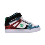 DC YOUTH PURE HIGH TOP SHOES BLUE RED WHITE