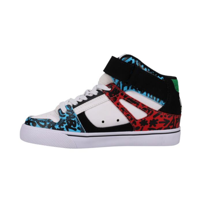 DC YOUTH PURE HIGH TOP SHOES BLUE RED WHITE - Image 3