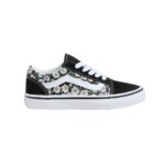 VANS KIDS OLD SKOOL SHOES DAISIES BLACK TRUE WHITE