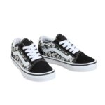 VANS KIDS OLD SKOOL SHOES DAISIES BLACK TRUE WHITE - Image 2