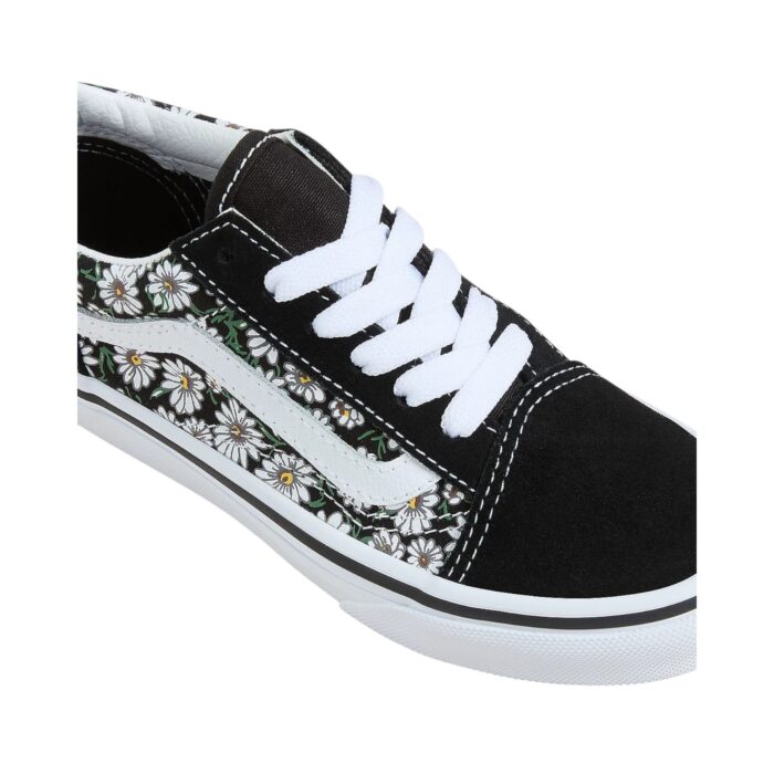 VANS KIDS OLD SKOOL SHOES DAISIES BLACK TRUE WHITE - Image 4