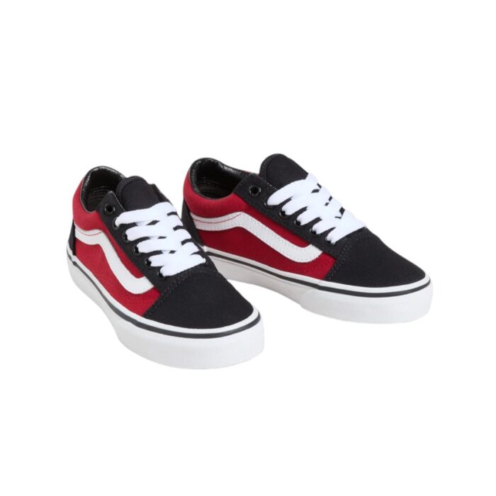 VANS KIDS OLD SKOOL SHOES TWILL RED MULTI - Image 2
