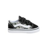VANS TODDLER SKOOL V SHOES DAISIES BLACK WHITE