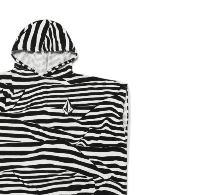 VOLCOM HOODED CHANGING TOWEL WHITE BLACK - Image 3