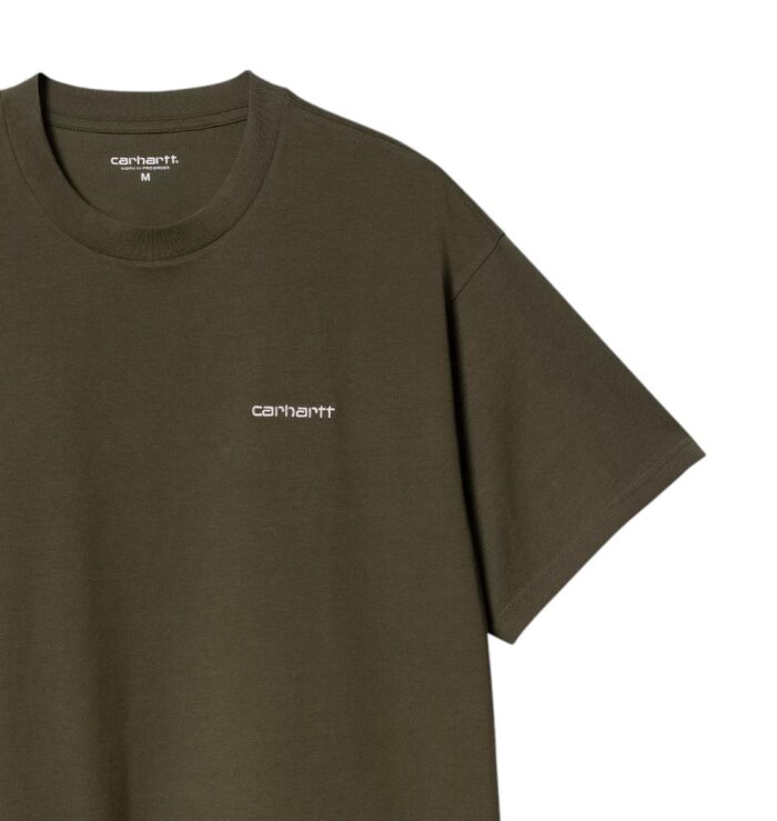 CARHARTT WIP SCRIPT EMBROIDERY T-SHIRT TURTLE AIR PINK - Image 3