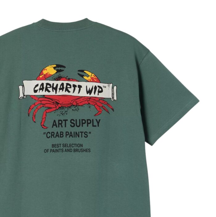 CARHARTT WIP CRAB PAINT T-SHIRT SILVER PINE - Image 3