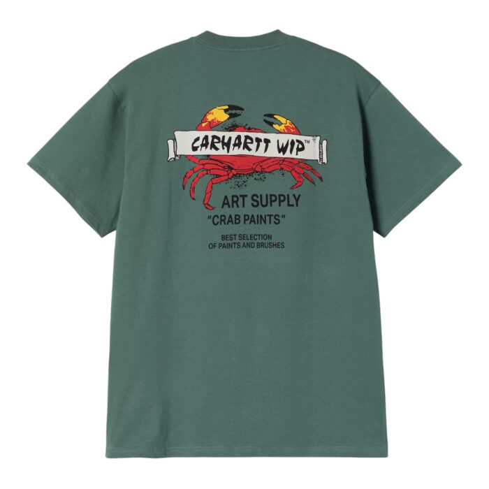 CARHARTT WIP CRAB PAINT T-SHIRT SILVER PINE - Image 2