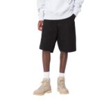 CARHARTT WIP SINGLE KNEE SHORT BLACK RINSED